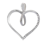 Diamant halssmykke med hjerte i hvitt gull, 0.08CT TWSI - Diamanthuset