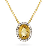 Diamantsmykke med 1,20ct Citrin - Diamanthuset