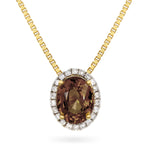 Diamantsmykke med 1,20ct Røyk Quarts- Diamanthuset