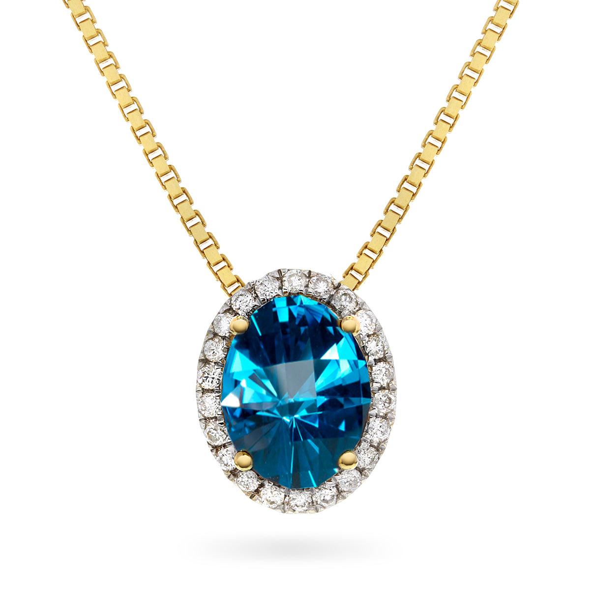Diamantsmykke med 1,20ct Topas - Diamanthuset