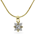 Diamant halssmykke 14kt gult gull Rosettstjerne 0.15ct TW Si - Diamanthuset