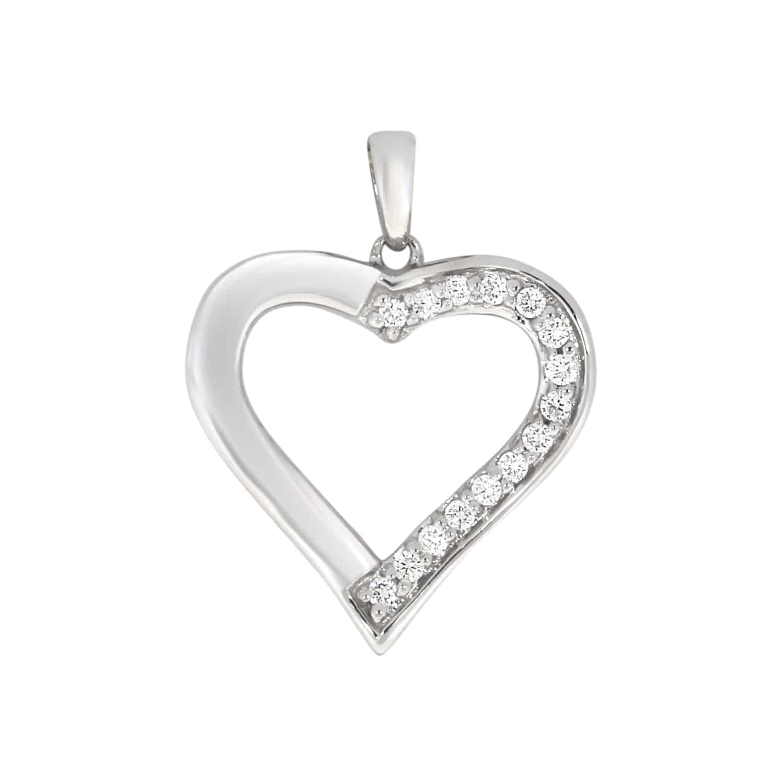 Diamant halssmykke i hvitt gull, 0.15CT TWSI - Diamanthuset