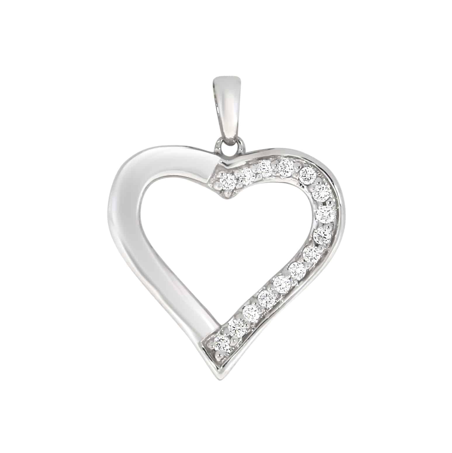 Diamant halssmykke i hvitt gull, 0.15CT TWSI - Diamanthuset