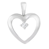 Diamant halssmykke hjerte 0,06ct tw/si i hvitt gull - Diamanthuset