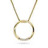 Diamant halssmykke i gult gull, 0.10ct TW/Si - Diamanthuset