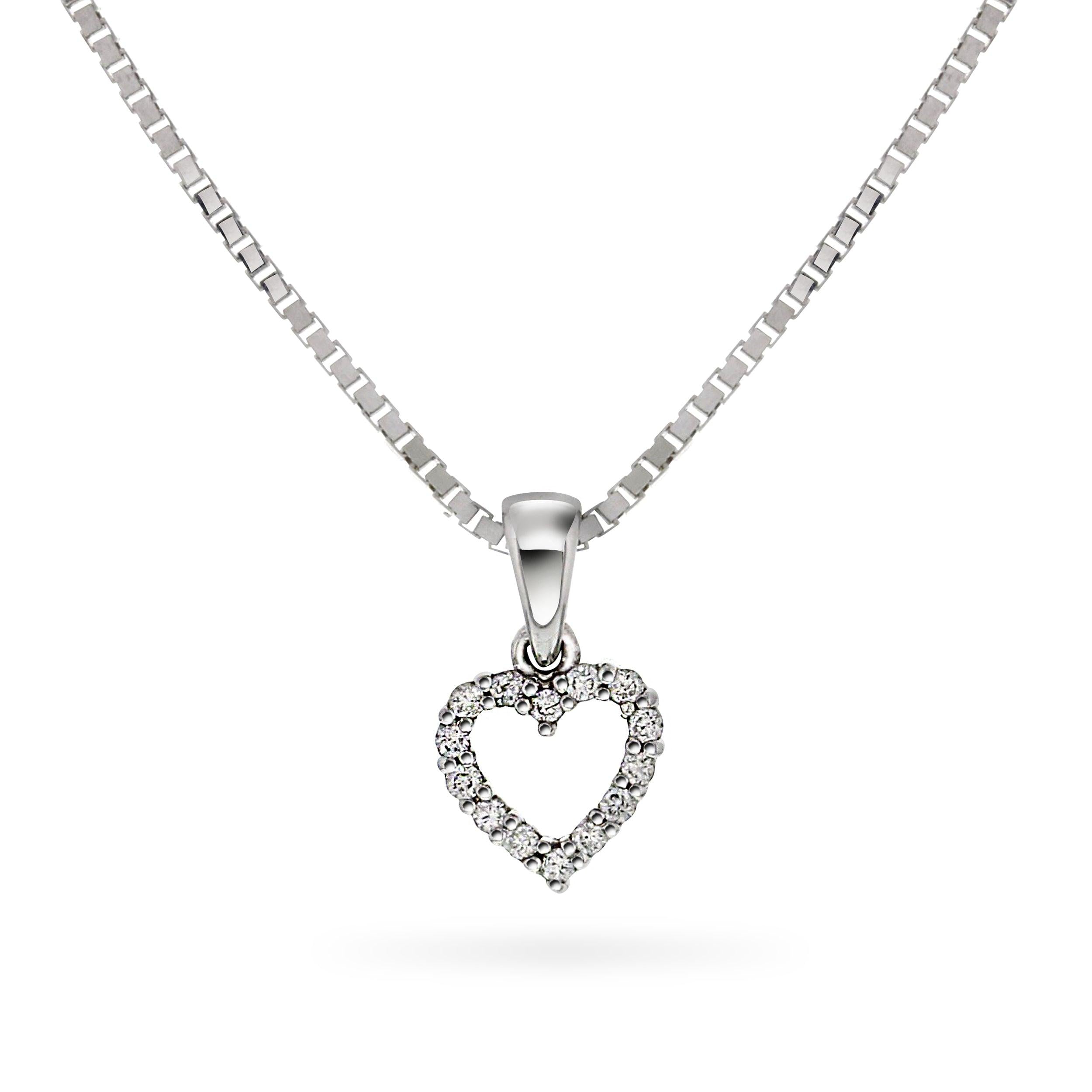 Diamantsmykke hjerte 0,12ct tw/si/ Diamanthuset