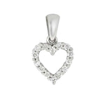 Diamant halssmykke med hjerte i hvitt gull, 0.15CT TWSI - Diamanthuset