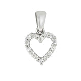 Diamant halssmykke med hjerte i hvitt gull, 0.15CT TWSI - Diamanthuset