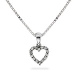 Diamant halssmykke med hjerte i hvitt gull, 0.15CT TWSI, Diamanthuset.no