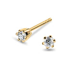 Eloise enstens diamant øredobber 14kt gult gull 0.10ct TW P - Diamanthuset