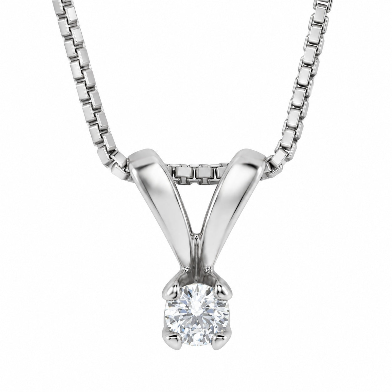 Adele diamantsmykke, hvitt gull anheng fire klør 0,10 - 1,50 carat – Diamanthuset