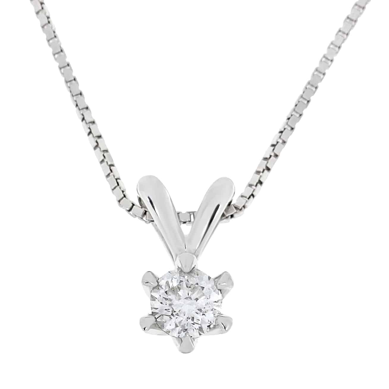 Victoria diamantsmykke, hvitt/gult gull