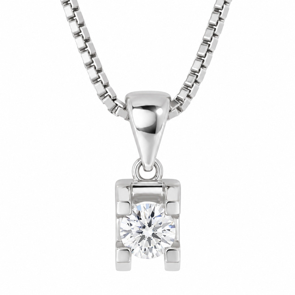 Carmen enstens halssmykke i hvitt gull, 0.20CT TWSI - Diamanthuset