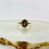 Diamantring med Røykkvarts 0.30ct tw/si