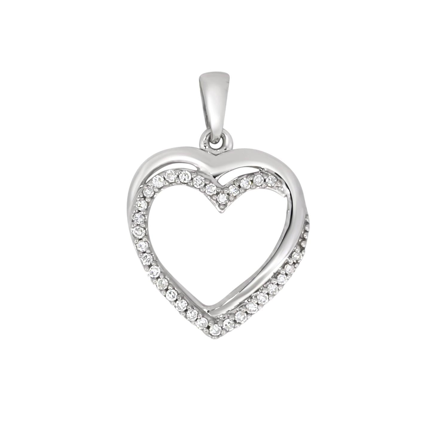 Diamantsmykke hjerte 0,12ct tw/si - Diamanthuset