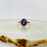 Diamantring med Ametyst 0.30ct tw/si