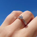 Diamantring i hvitt gull, 0.45CT TWSI