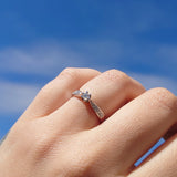 Diamantring i Hvitt/Gult Gull, 0,28ct TWSI Diamanter