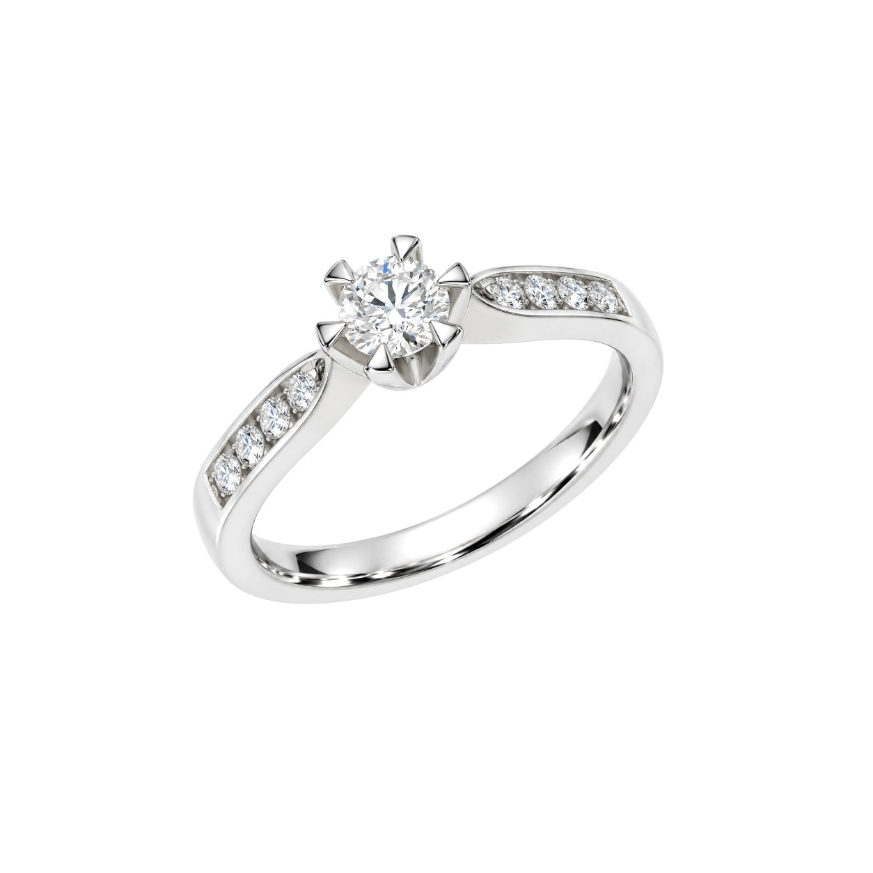 Diamantring i hvitt gull, 0.45CT TWSI - Diamanthuset