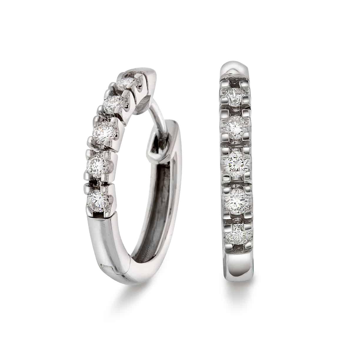 Diamant øreringer m/ 1-5 diamanter tot.0,06ct-0.30ct tw/s