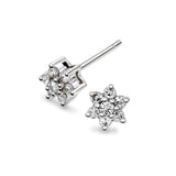 Diamant rosett øredobber i hvitt gull, 0.25ct TWSI - Diamanthuset