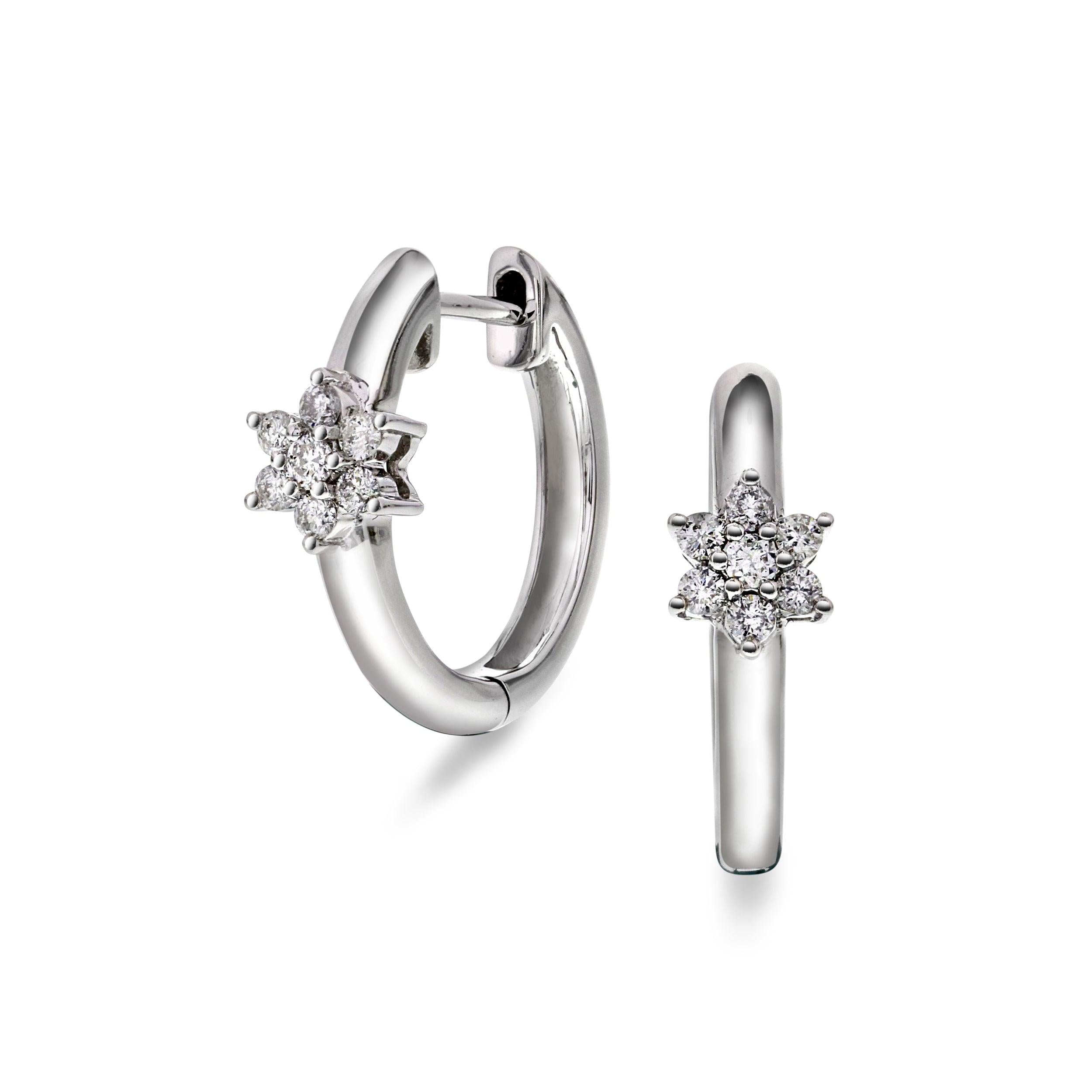 Diamant øredobber 14kt hvitt gull 0.25ct TW Si - Diamanthuset