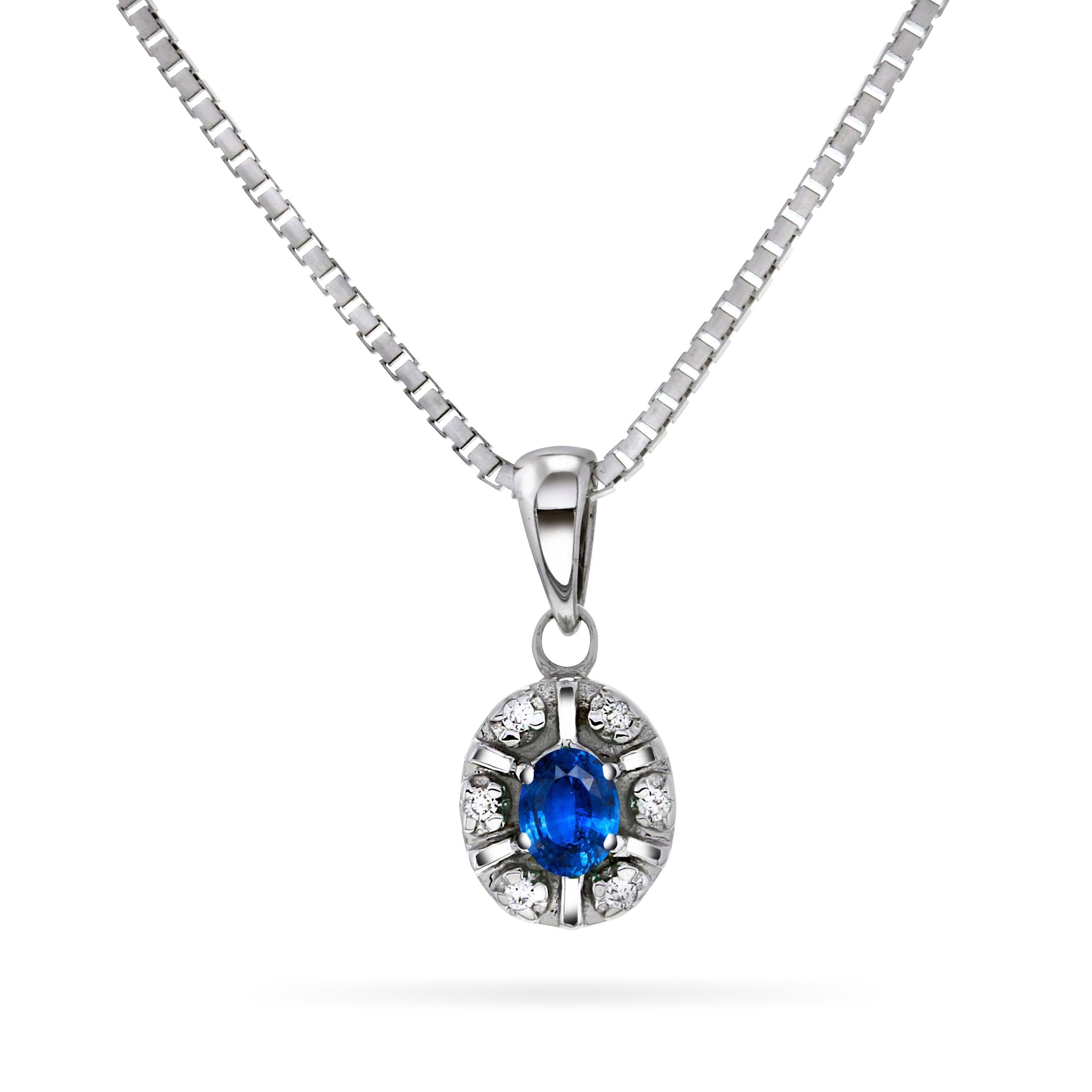 Diana Diamantanheng med safir og diamanter 0,03ct TWSI - Diamanthuset