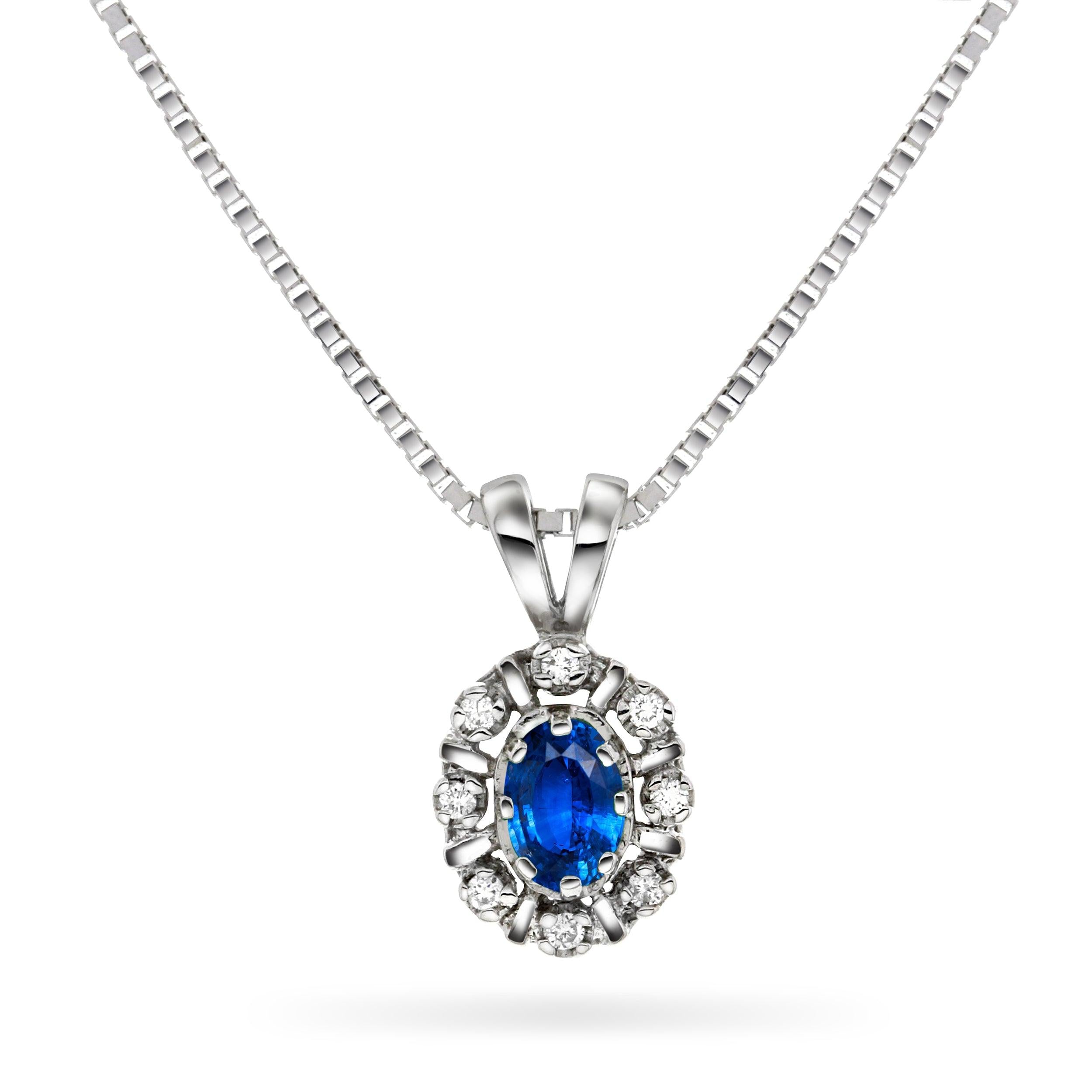 Diana Diamantanheng med safir og diamanter 0,08ct TWSI - Diamanthuset
