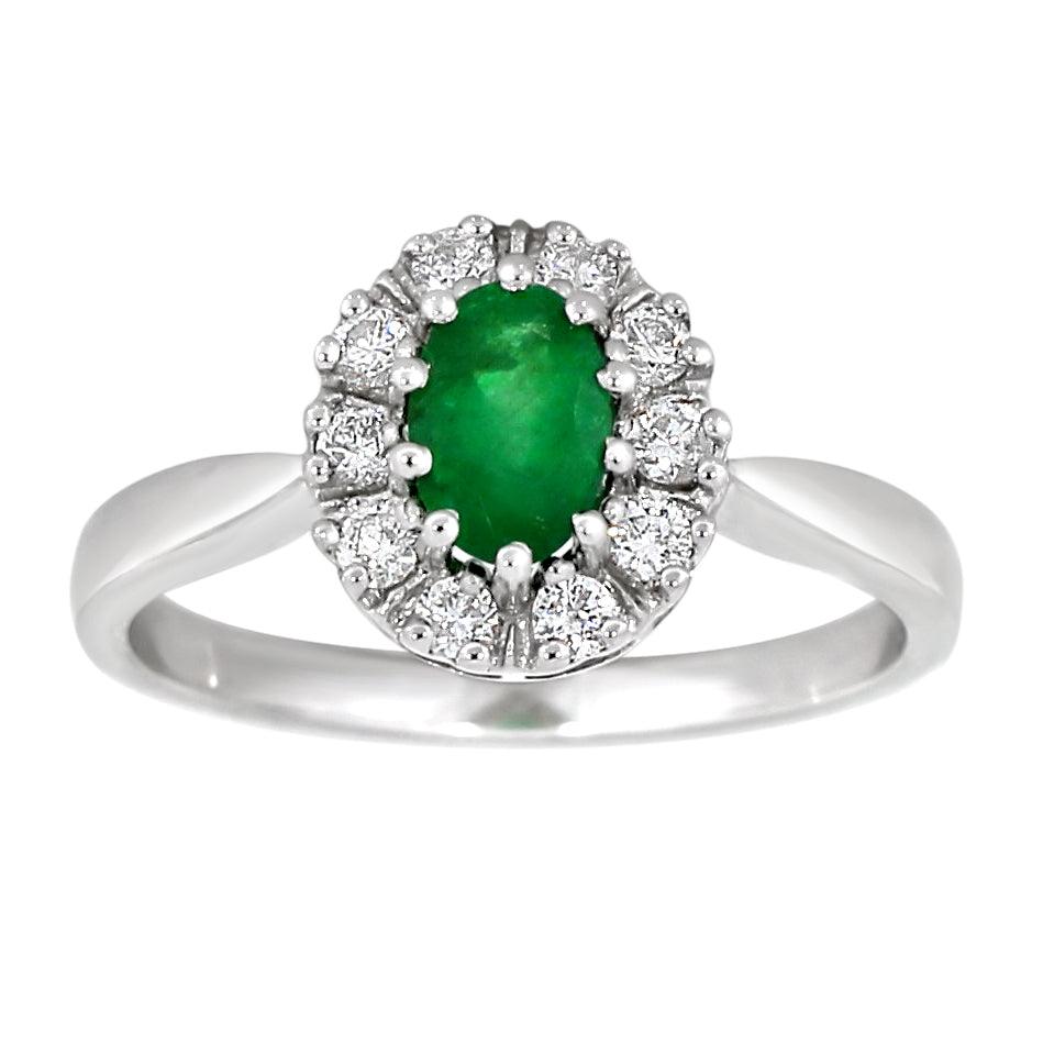 Diana diamantring med smaragd 0.25ct. - Diamanthuset