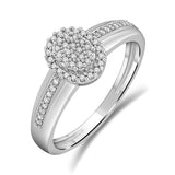 Diamantring oval 0,20ct tw/si i hvitt og gult gull