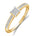 Diamantring firkantet, 0,15 ct tw/si i hvitt/gult gull – bilde 2 – Diamanthuset