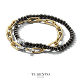 Ti Sento sølv armbånd 18kt gull