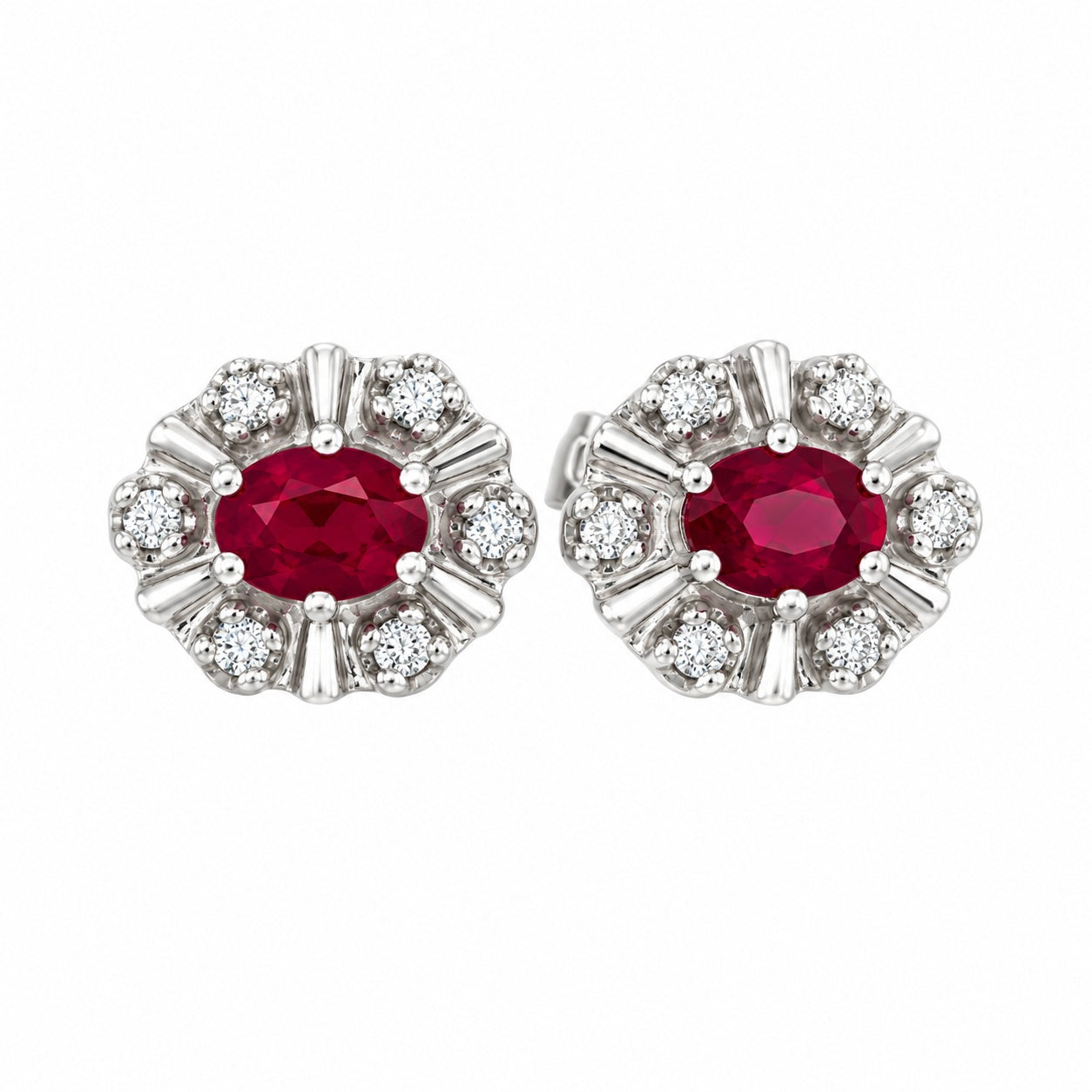 Diana Diamant øredobber med rubin 0,06ct TWSI - Diamanthuset