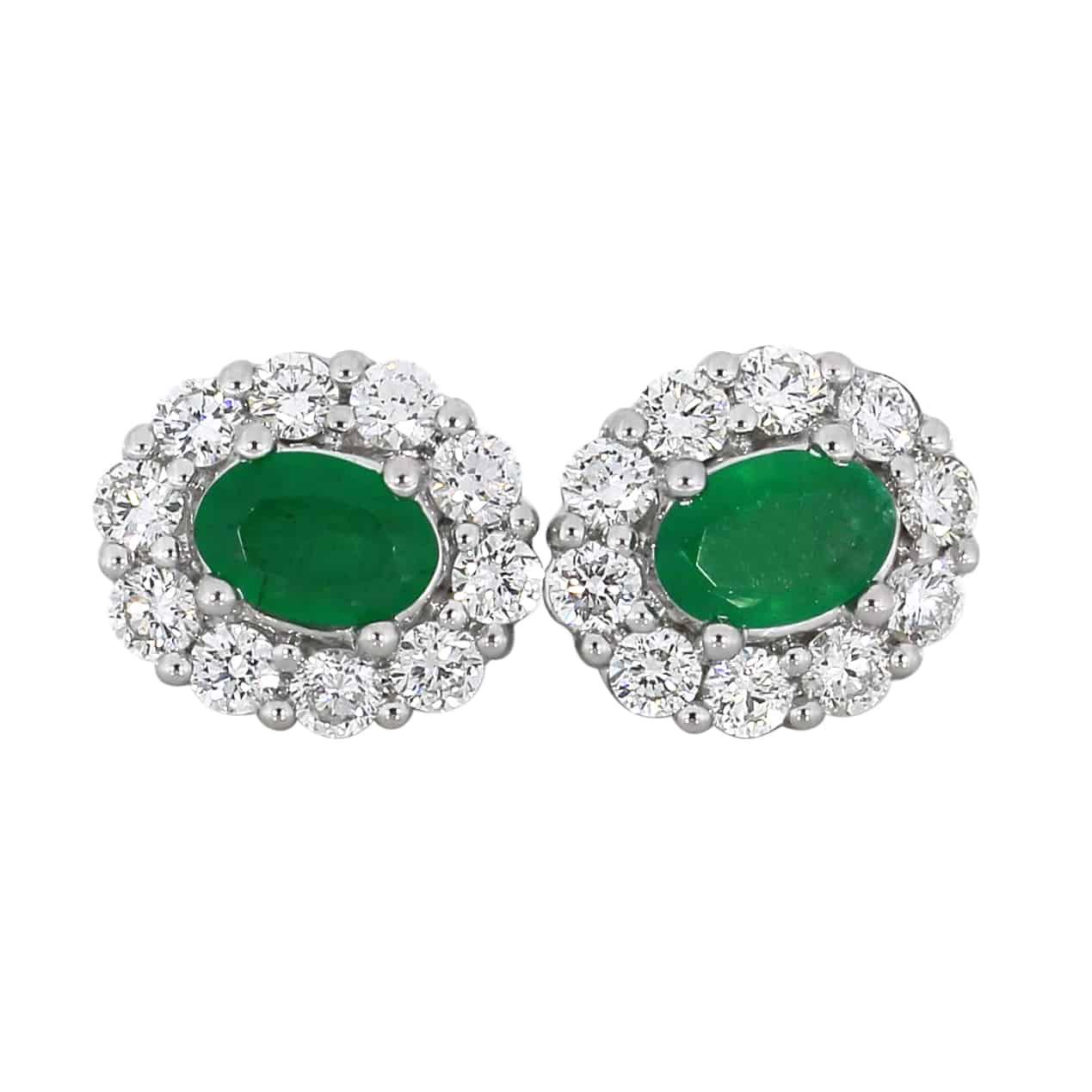 Diana Diamantøredobber med smaragd 1,00ct TWSI - Diamanthuset
