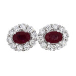 Diana Diamantøredobber med rubin 1,00ct TWSI - Diamanthuset