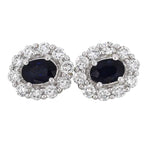 Diana Diamant øredobber med safir i hvitt gull, 1.00CT TWSI - Diamanthuset