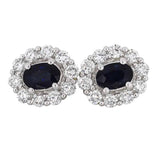 Diana Diamant øredobber med safir i hvitt gull, 1.00CT TWSI - Diamanthuset