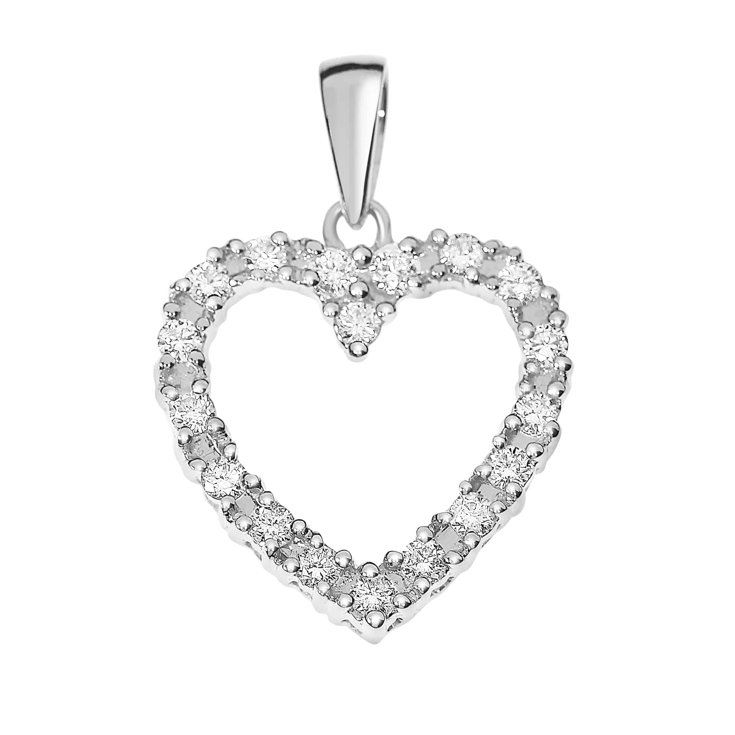 Diamant halssmykke i hvitt gull, 0.50CT TWSI - Diamanthuset