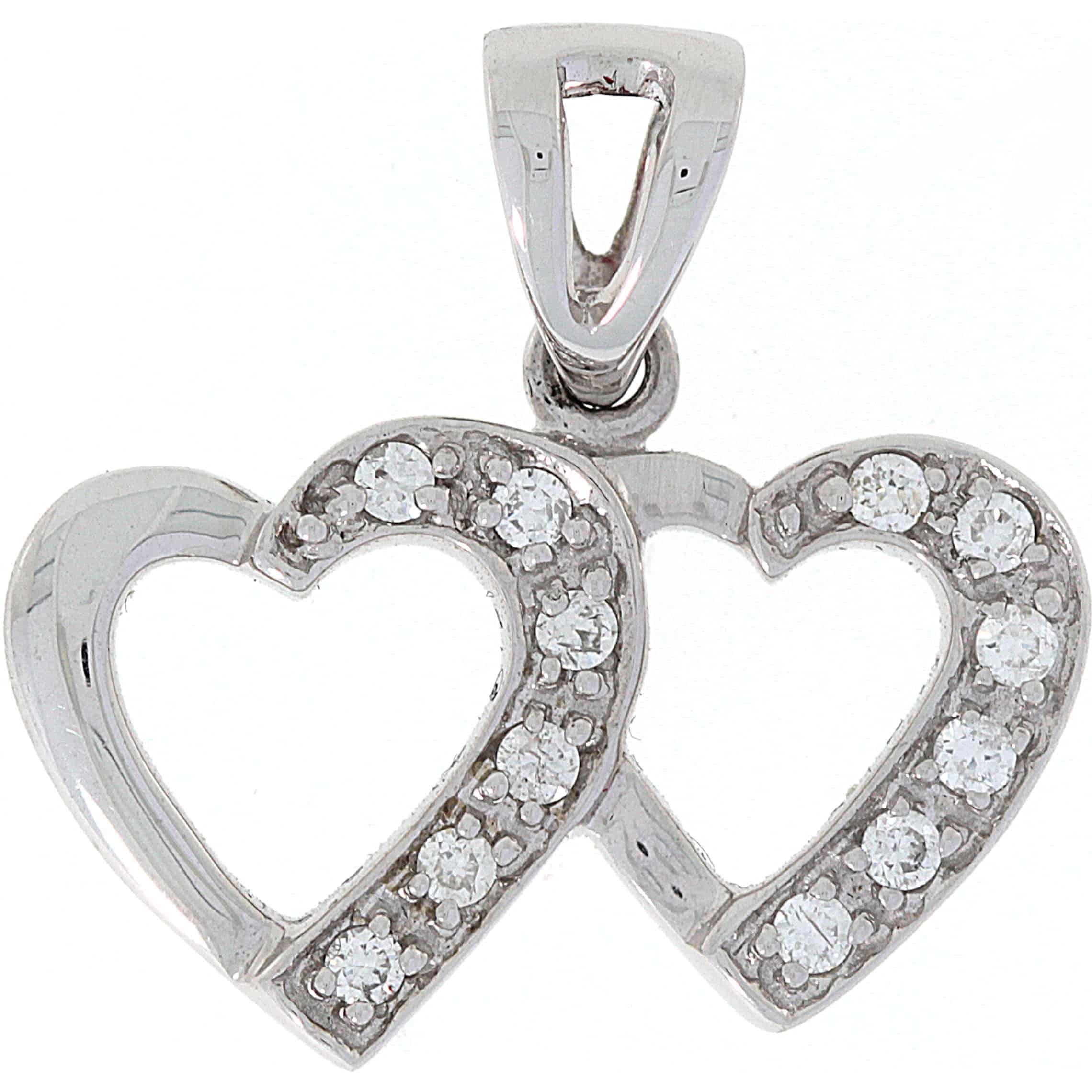 Diamant halssmykke i hvitt gull, 0.12CT TWSI - Diamanthuset