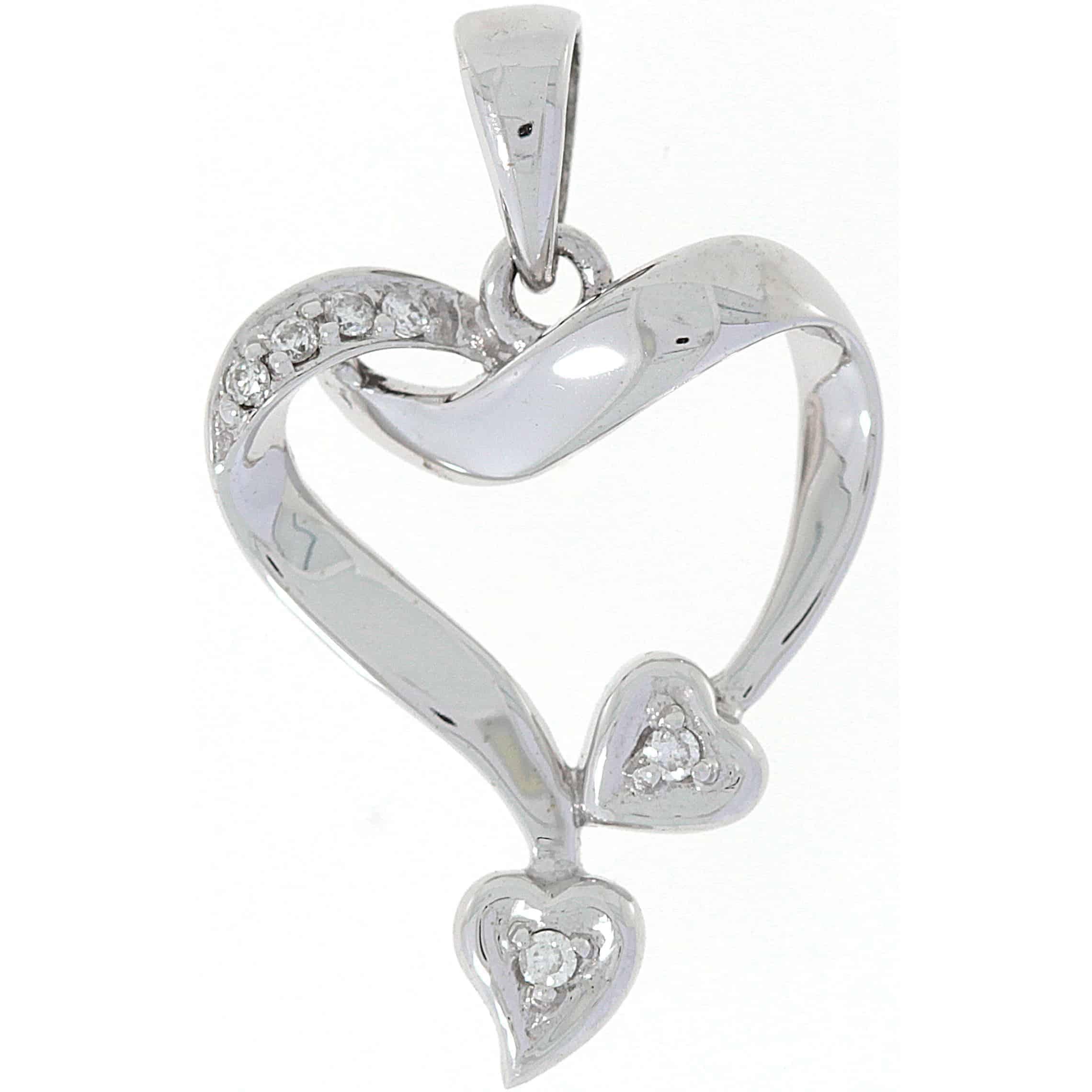 Diamant halssmykke i hvitt gull, 0.05ct TWSi - Diamanthuset