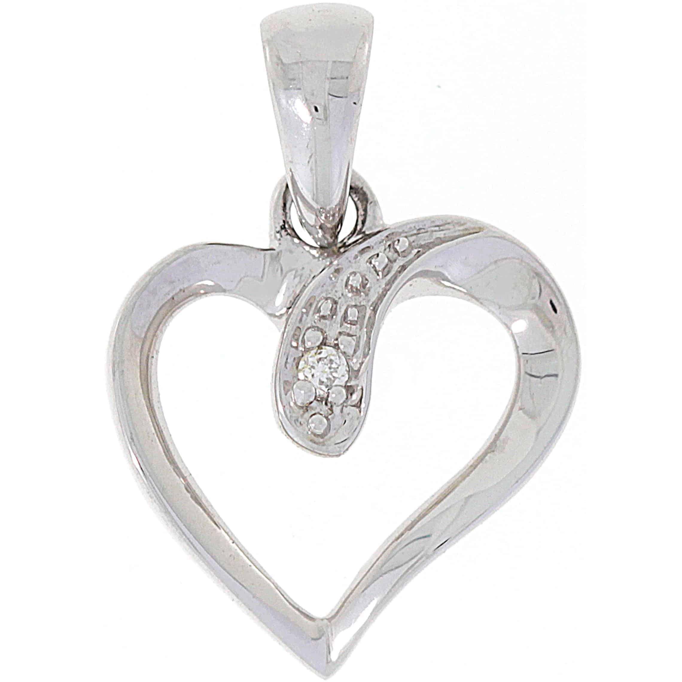 Diamant halssmykke i hvitt gull, 0.01CT TWSI - Diamanthuset