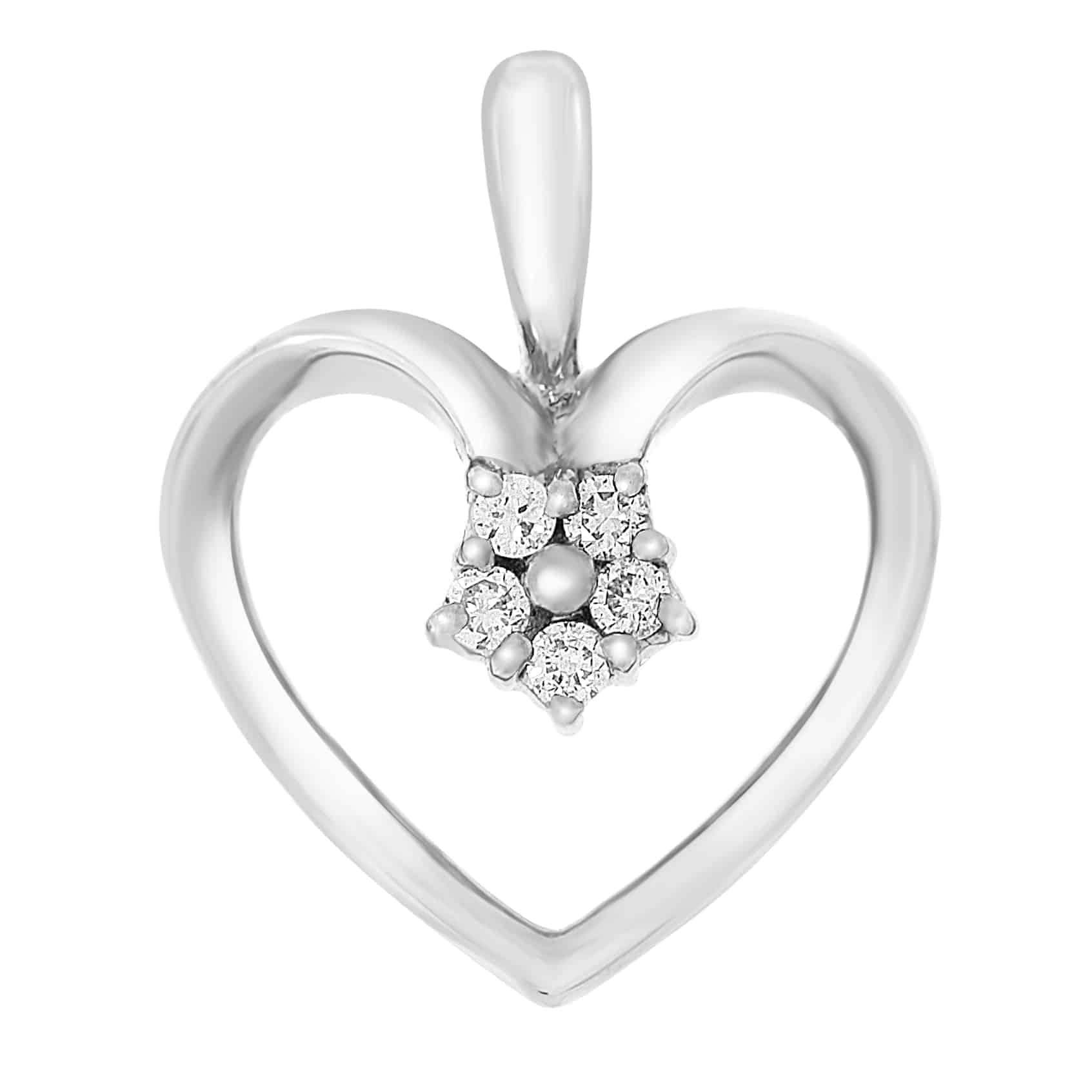 Diamant halssmykke i hvitt gull, 0.07ct TWSi - Diamanthuset