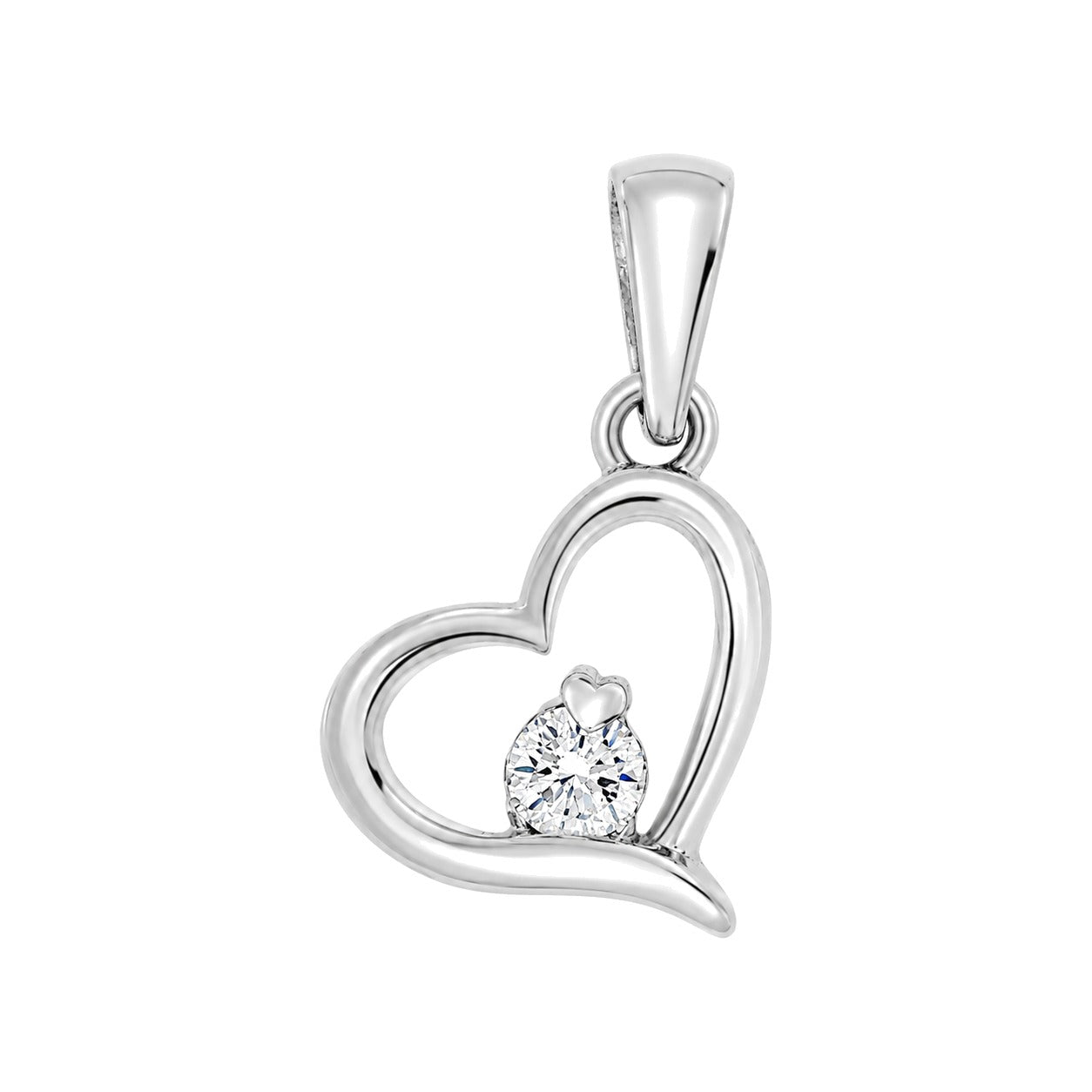 Diamant halssmykke i hvitt gull, 0.06CT TWSI - Diamanthuset