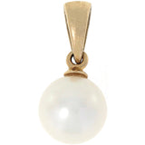 Halssmykke med perle i gult gull, 7mm