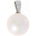 Halssmykke med perle i hvitt gull, 12mm – Diamanthuset