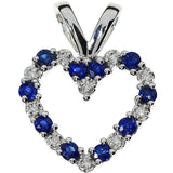 Diamant halssmykke med safir i hvitt gull, 0.05CT TWSI - Diamanthuset
