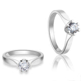Victoria enstens diamantring i Hvitt/Gult Gull, 1.00CT TWSI - Med Intenasjonalt Diamantsertifikat