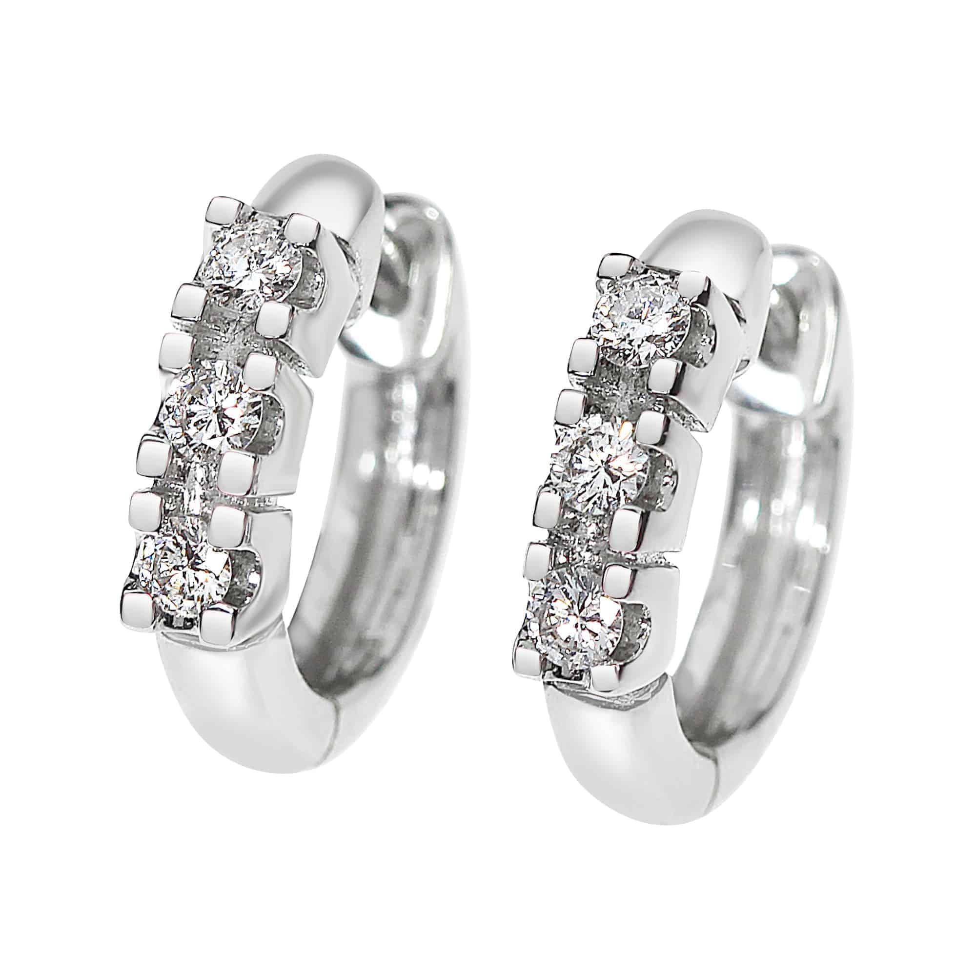 Diamant øredobber i hvitt gull, 0.18CT TWSI - Diamanthuset