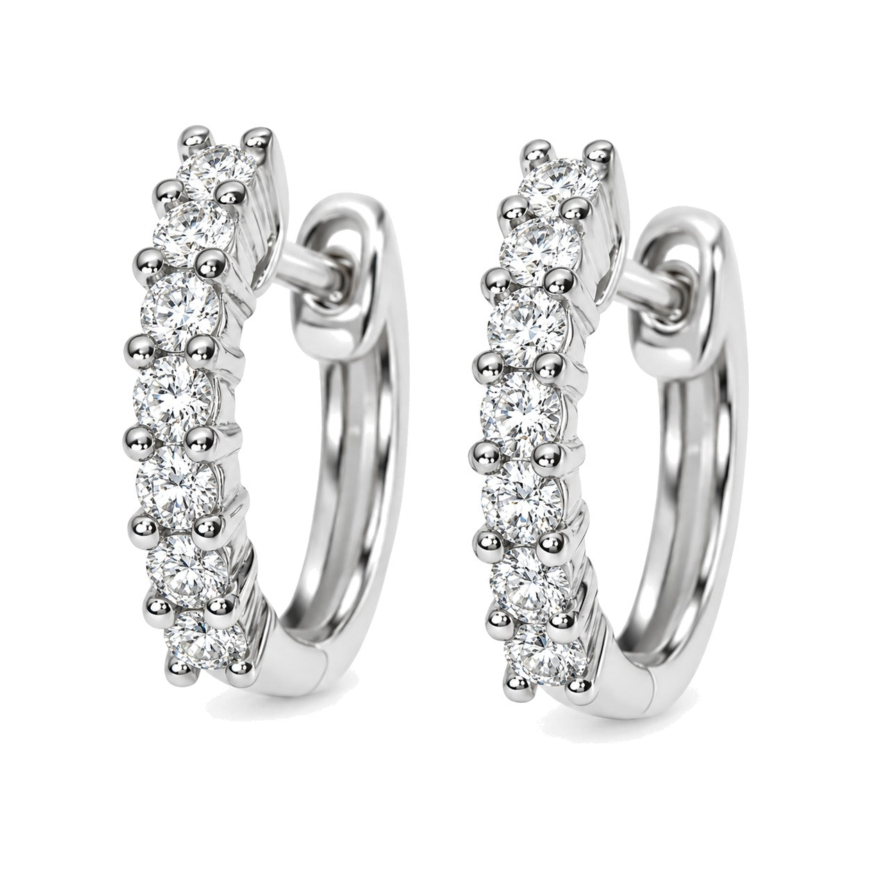 Diamant øredobber i hvitt gull, 0.80CT TWSI - Diamanthuset