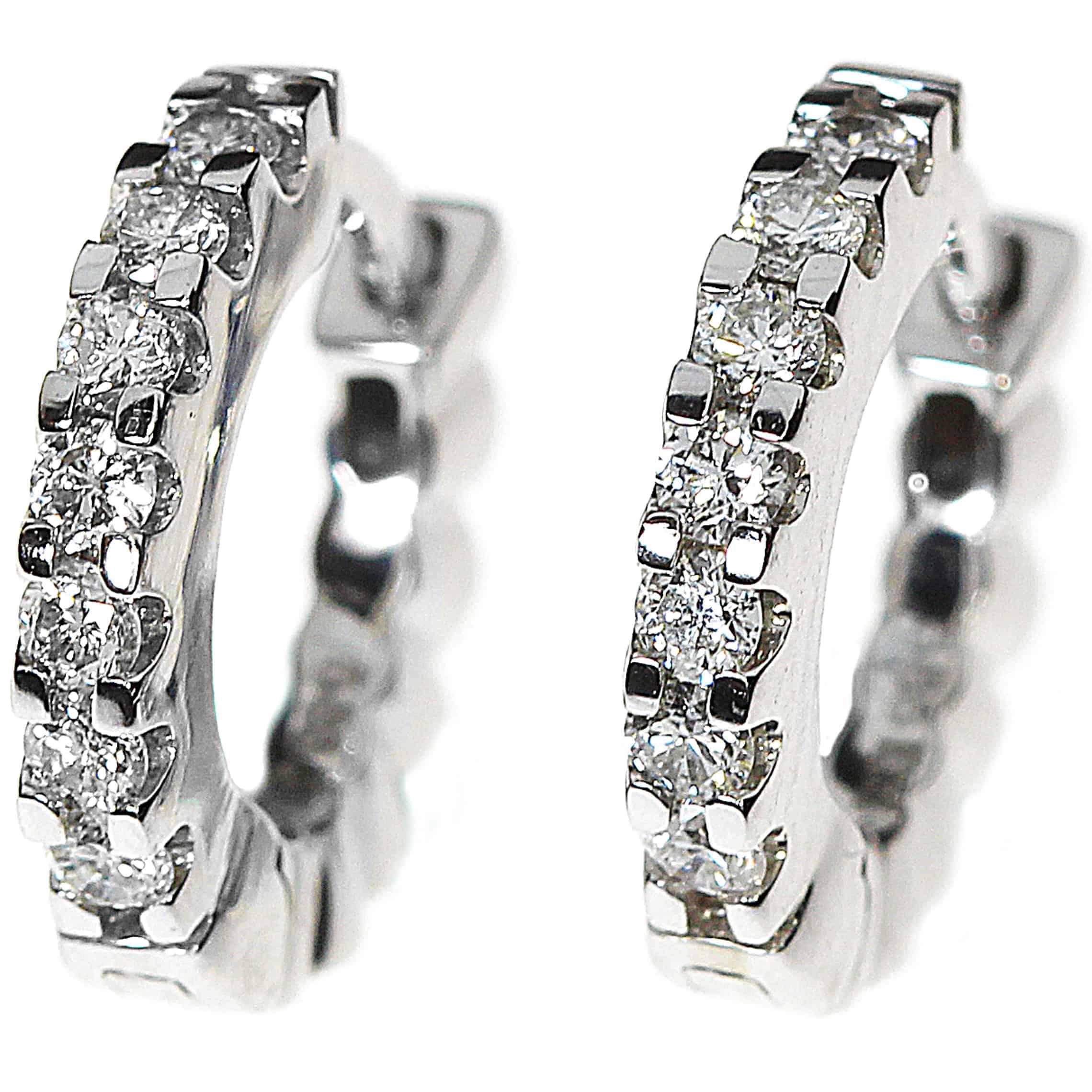 Diamantøredobber i hvitt gull, 0.25CT TWSI - Diamanthuset